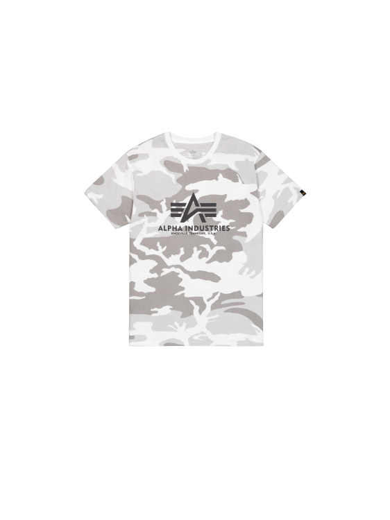 Alpha Industries Basic Big Logo Camo T-Shirt Férfi - Póló - Fehér - L