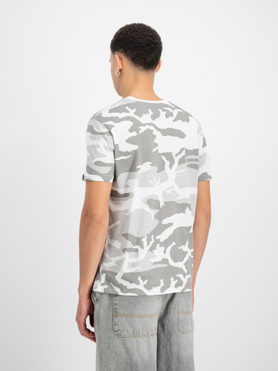 Alpha Industries Basic Big Logo Camo T-Shirt Férfi - Póló - Fehér - L
