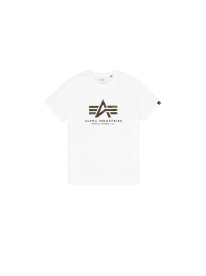 Alpha Industries Basic Big Logo Effect Print T-Shirt Férfi - Póló - Fehér - L