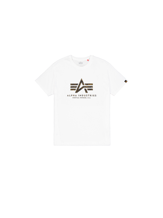Alpha Industries Basic Big Logo Effect Print T-Shirt Férfi - Póló - Fehér - L