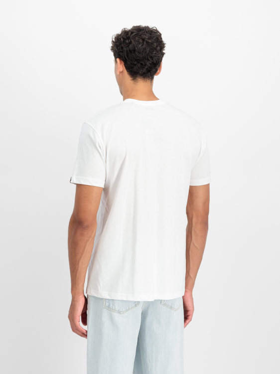 Alpha Industries Basic Big Logo Effect Print T-Shirt Férfi - Póló - Fehér - S