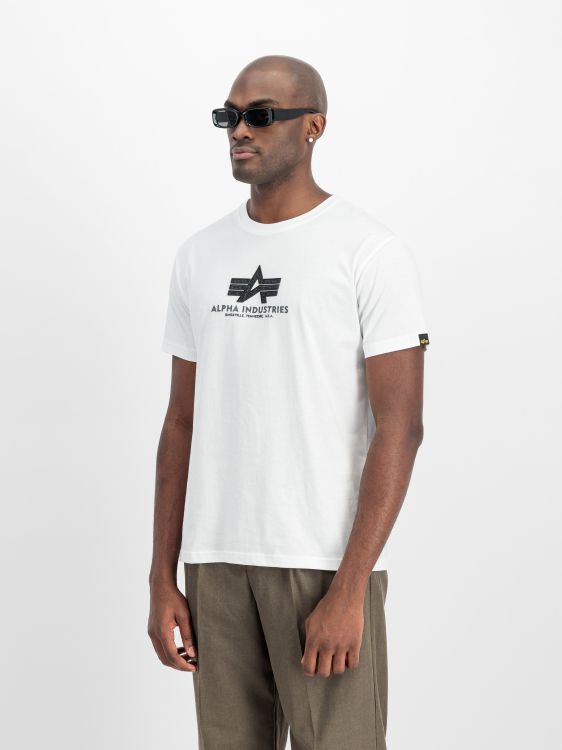 Alpha Industries Basic Big Logo Rubber T-Shirt Férfi - Póló - Fehér - L