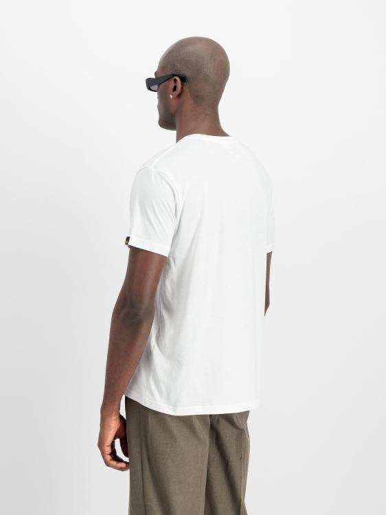 Alpha Industries Basic Big Logo Rubber T-Shirt Férfi - Póló - Fehér - L