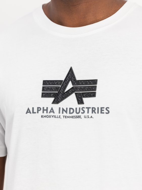 Alpha Industries Basic Big Logo Rubber T-Shirt Férfi - Póló - Fehér - L