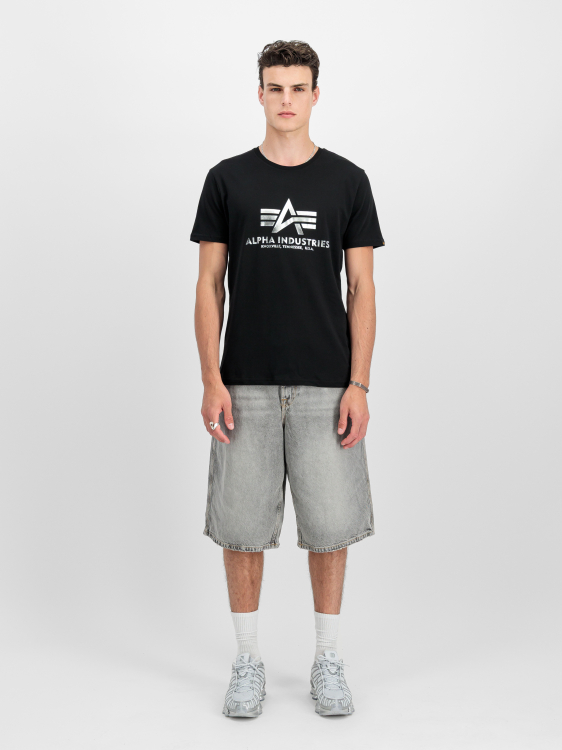 Alpha Industries Basic Big Logo Foil Print T-Shirt Férfi - Póló - Fekete - L