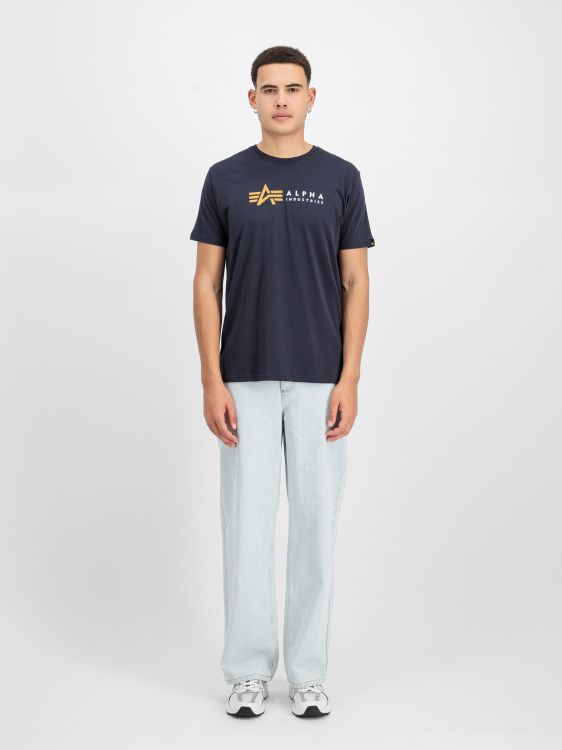 Alpha Industries Alpha Label T-Shirt Férfi - Póló - kék - XL