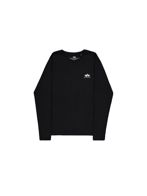 Alpha Industries Basic Small Logo Longsleeve Férfi - Hosszú ujjú póló - Fekete - L