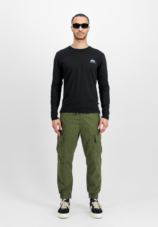 Alpha Industries Basic Small Logo Longsleeve Férfi - Hosszú ujjú póló - Fekete - L