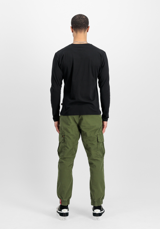 Alpha Industries Basic Small Logo Longsleeve Férfi - Hosszú ujjú póló - Fekete - L