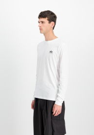 Alpha Industries Basic Small Logo Longsleeve Férfi - Hosszú ujjú póló - Fehér - L