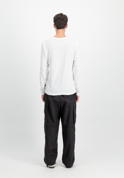 Alpha Industries Basic Small Logo Longsleeve Férfi - Hosszú ujjú póló - Fehér - L