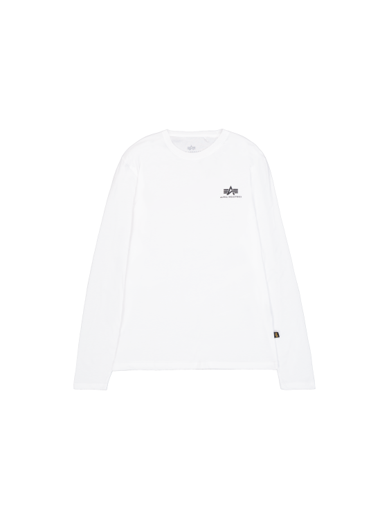 Alpha Industries Basic Small Logo Longsleeve Férfi - Hosszú ujjú póló - Fehér - L