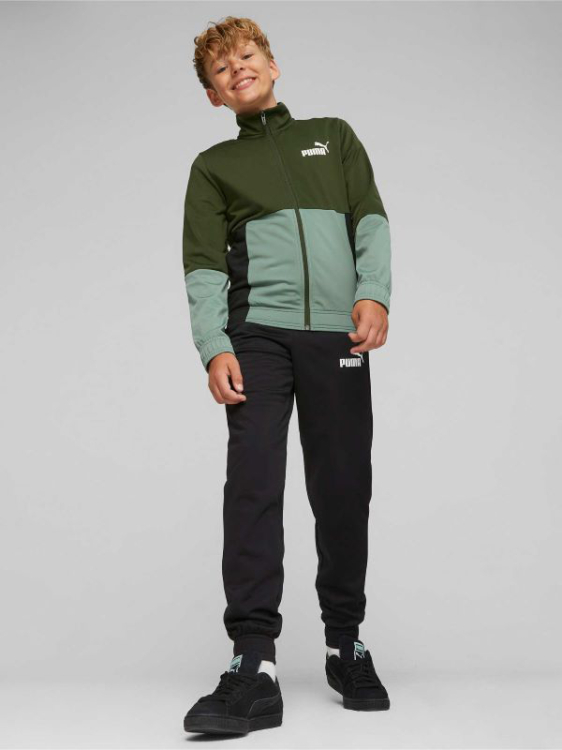 Puma Colorblock Poly Suit cl B Myrtle Gyerek - Melegítő - Zöld - 152