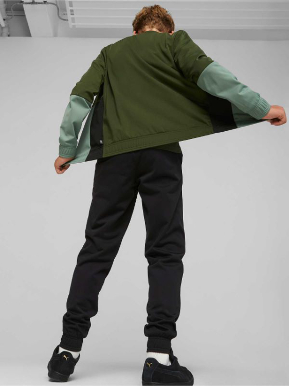 Puma Colorblock Poly Suit cl B Myrtle Gyerek - Melegítő - Zöld - 152