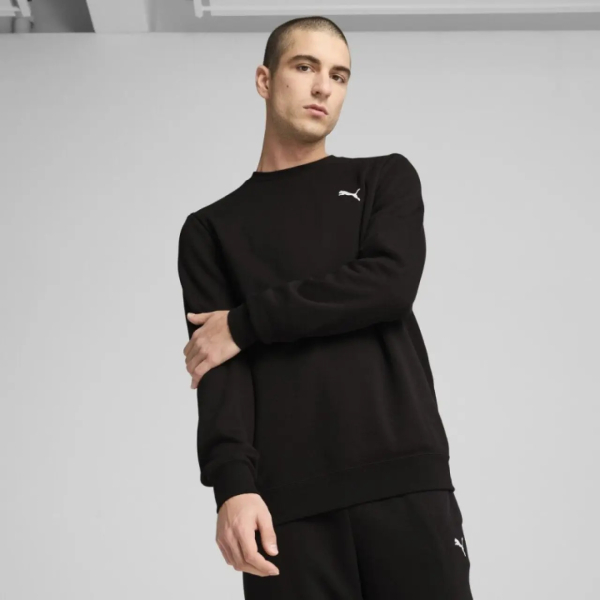 Puma ESS Crew FL Férfi pamut pulóver fekete L