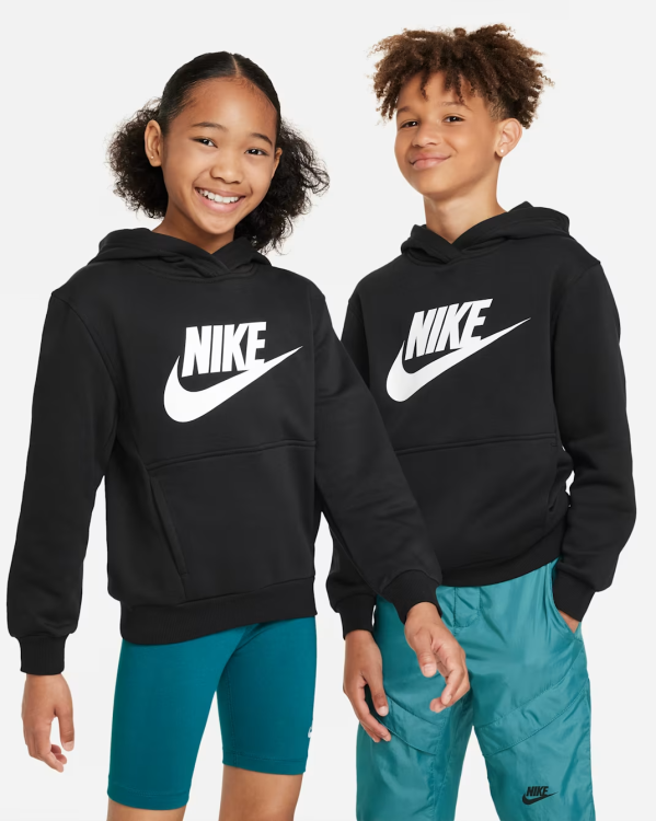 Nike Club Fleece Big Kids" Hoo Gyerek - Pulóver - Fekete - L