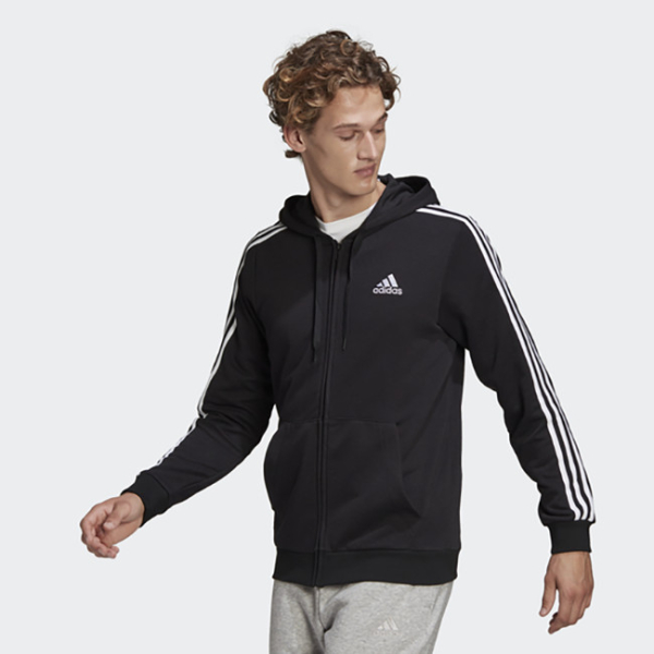 Adidas M 3S FT FZ HD Férfi pulóver fekete L